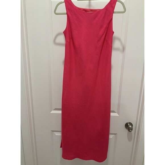 Jessica Howard Dress 4 Petite Women's Hot Pink Maxi Sheath Sleeveless - Picture 1 of 4